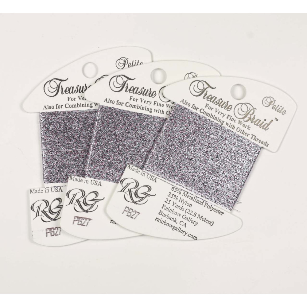PB27 Metallized Thread Treasure Braid Petite Rainbow Gallery Ice Pastels