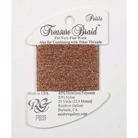 PB39 Metallized Thread Treasure Braid Petite Rainbow Gallery New Copper