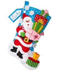 Набір для фетрової аплікації Bucilla ® Seasonal - Felt - Stocking Kits - Santa's Gift Galore - 89560E