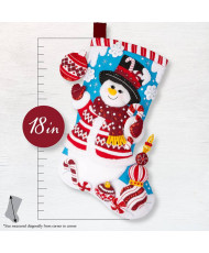 Набір для фетрової аплікації Bucilla ® Seasonal - Felt - Stocking Kits - Peppermint Snowman - 89610E