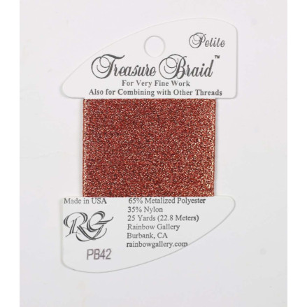 PB42 Metallized Thread Treasure Braid Petite Rainbow Gallery Autumn Orange