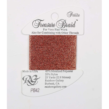 Нитка металізована Treasure Braid Petite Rainbow Gallery PB42, Помаранчева Осінь