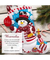 Набір для фетрової аплікації Bucilla ® Seasonal - Felt - Stocking Kits - Peppermint Snowman - 89610E