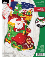 Набір для фетрової аплікації Bucilla ® Seasonal - Felt - Stocking Kits - Santa`s Peppermint Express - 89611E