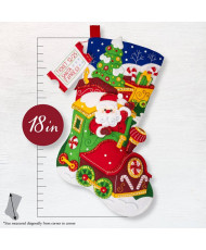 Набір для фетрової аплікації Bucilla ® Seasonal - Felt - Stocking Kits - Santa`s Peppermint Express - 89611E