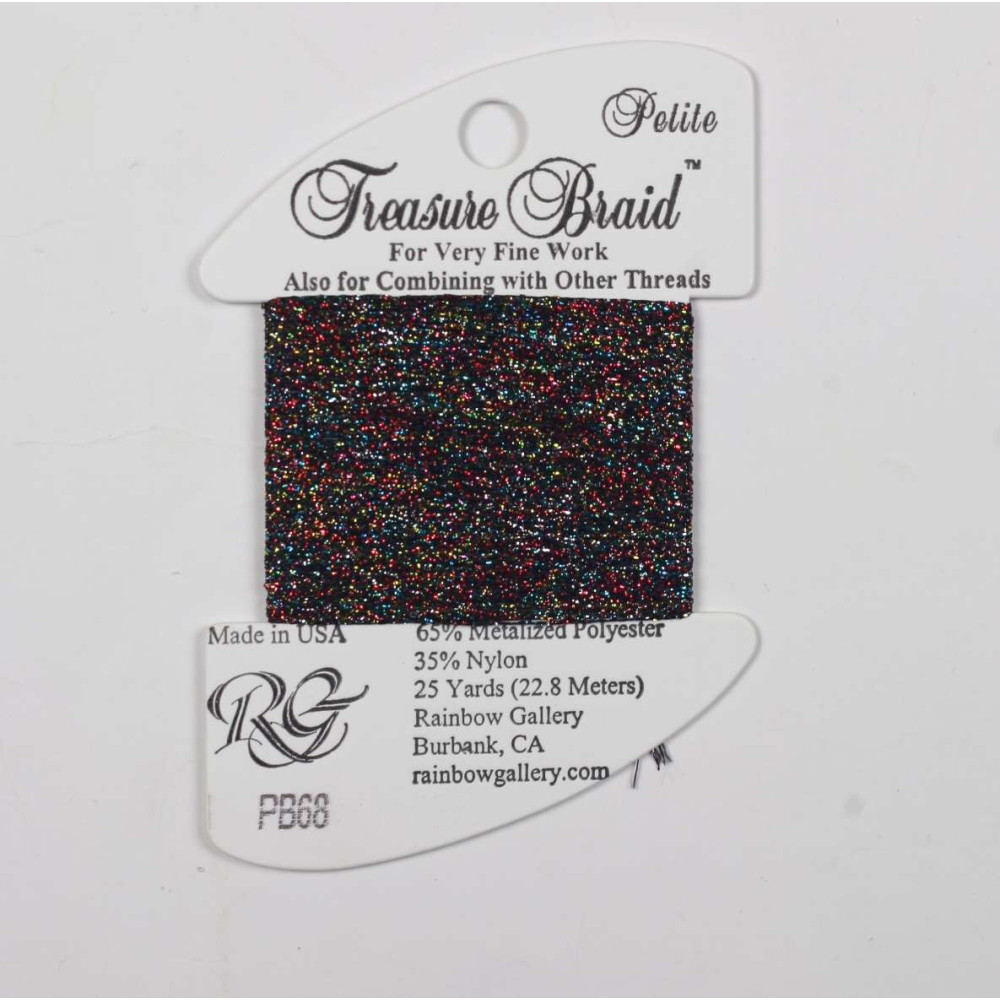 Нитка металізована Treasure Braid Petite Rainbow Gallery PB68, чорний опал