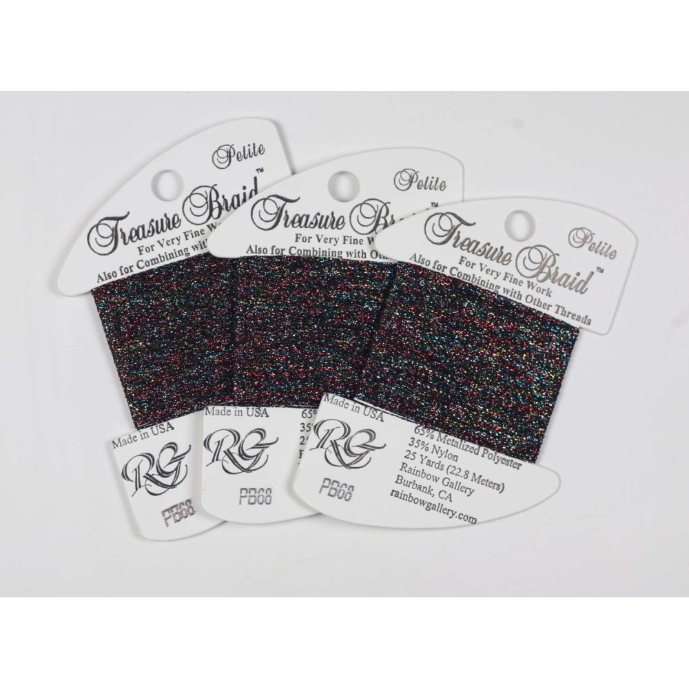 Нитка металізована Treasure Braid Petite Rainbow Gallery PB68, чорний опал