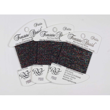 Нитка металізована Treasure Braid Petite Rainbow Gallery PB68, чорний опал
