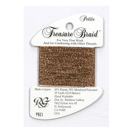 PB21 Metallized Thread Treasure Braid Petite Rainbow Gallery Copper