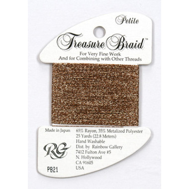 PB21 Metallized Thread Treasure Braid Petite Rainbow Gallery Copper