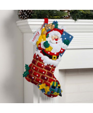 Набір для фетрової аплікації Seasonal - Felt - Stocking Kits - Jolly Chimney Santa - 89543E