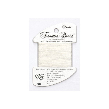 PB23 Metallized Thread Treasure Braid Petite Rainbow Gallery Snow White
