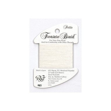 Нитка металізована Treasure Braid Petite Rainbow Gallery PB23, Сніжно-білий