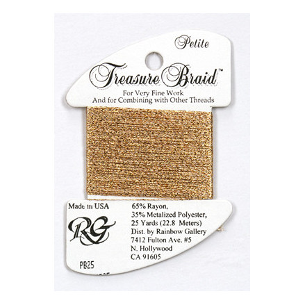 PB25 Metallized Thread Treasure Braid Petite Rainbow Gallery Old Gold