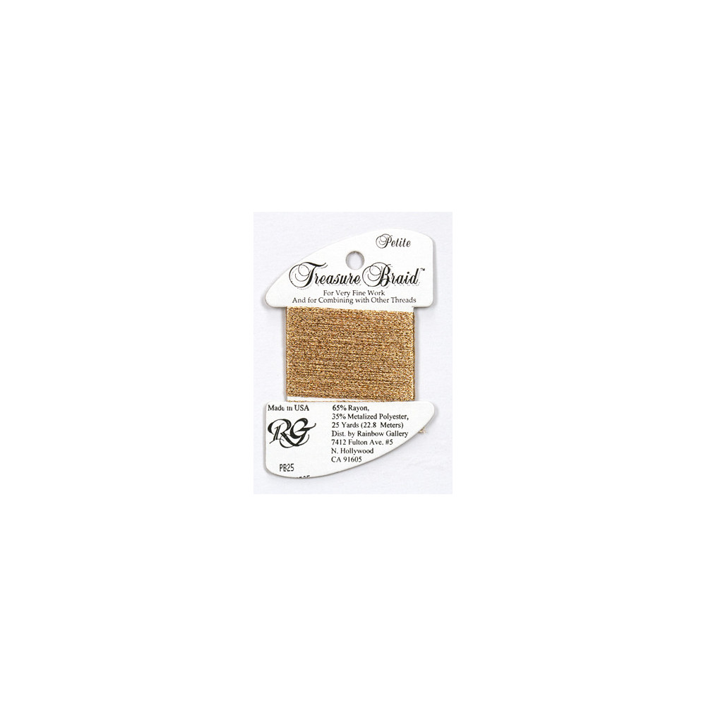 PB25 Metallized Thread Treasure Braid Petite Rainbow Gallery Old Gold PB25 Metallized Thread Treasure Braid Petite Rainbow Gallery Old Gold