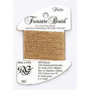 PB25 Нитка Treasure Braid Petite Rainbow Gallery Старое золото
