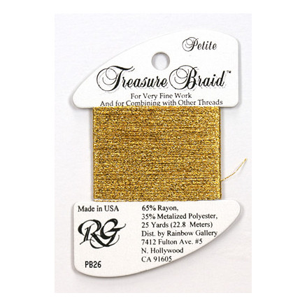 PB26 Metallized Thread Treasure Braid Petite Rainbow Gallery Aztec Gold
