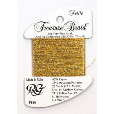 Нитка металізована Treasure Braid Petite Rainbow Gallery PB26, Золото Ацтеків