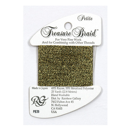 PB30 Metallized Thread Treasure Braid Petite Rainbow Gallery Black Gold