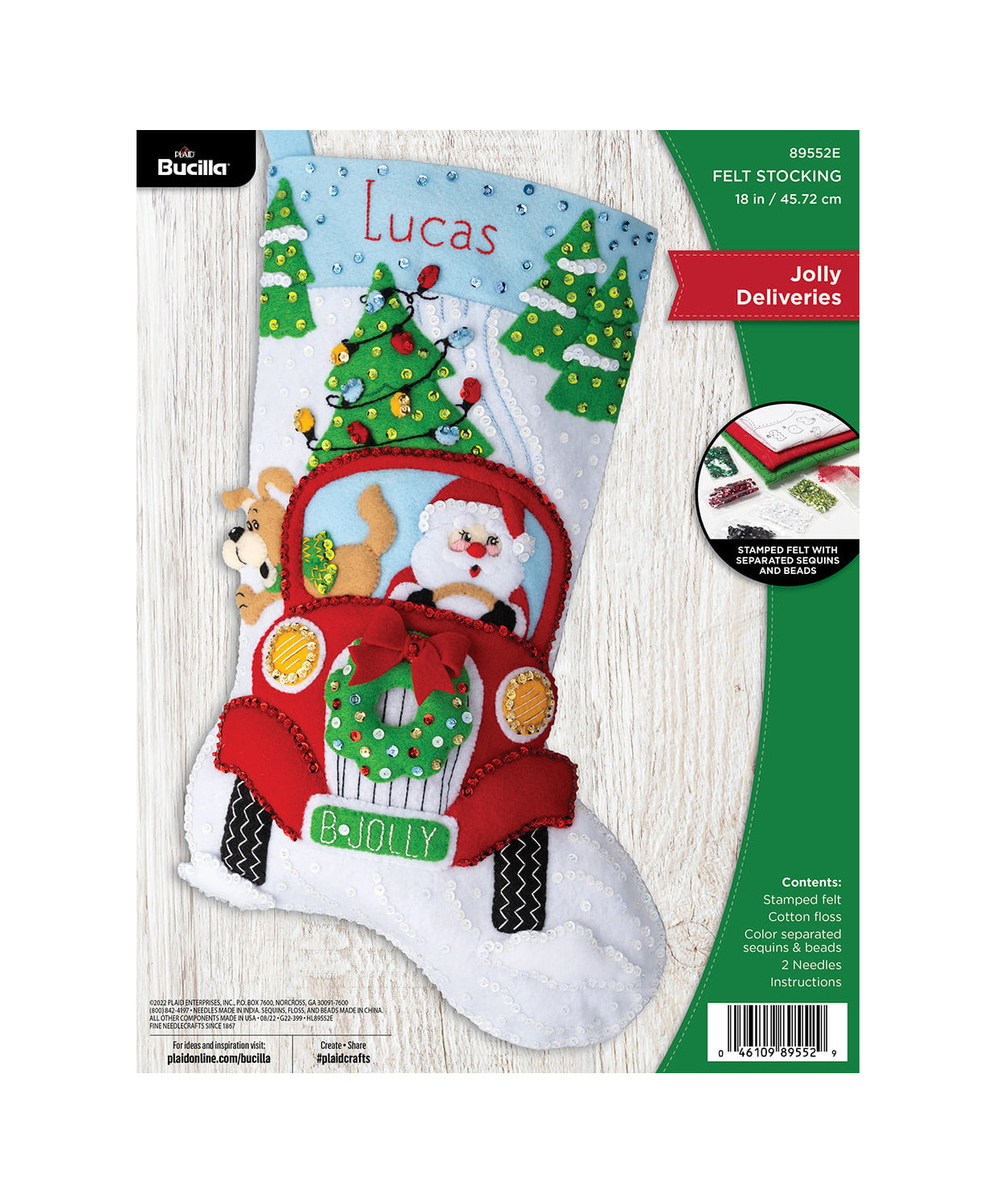 Набор для фетровой аппликации Felt Stocking - Jolly Deliveries - 89552E