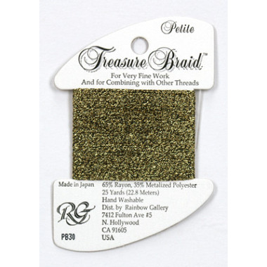 PB30 Нитка Treasure Braid Petite Rainbow Gallery Черное Золото
