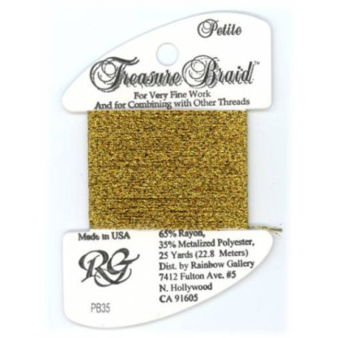 PB35 Нитка Treasure Braid Petite Rainbow Gallery Античное Золото