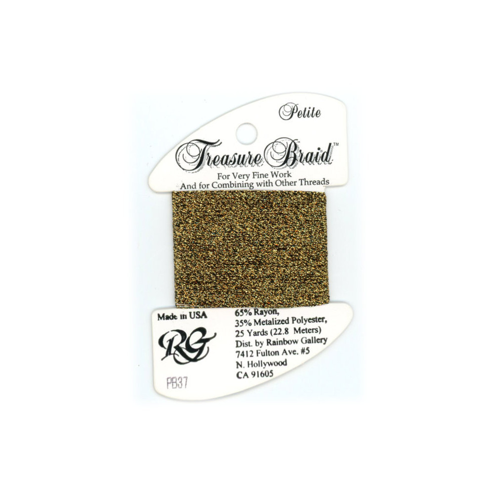 Нитка металізована Treasure Braid Petite Rainbow Gallery PB37, Dark Antique Gold Нитка металізована Treasure Braid Petite Rainbow Gallery PB37, Dark Antique Gold