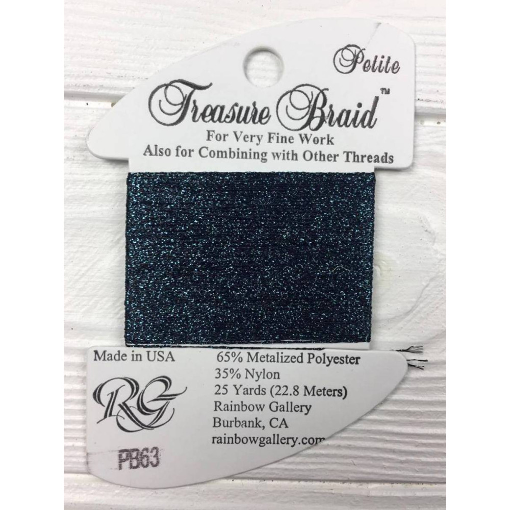 PB63 Нитка Treasure Braid Petite Rainbow Gallery Глубокая полуночная сине