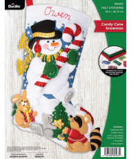 Набір для фетрової аплікації - Felt - Stocking Kits - Candy Cane Snowman - 89563E