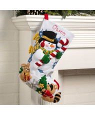 Набір для фетрової аплікації - Felt - Stocking Kits - Candy Cane Snowman - 89563E