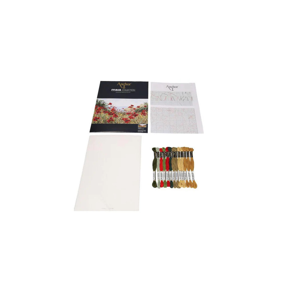 Anchor Maia Clifftop Poppies Cross Stitch Kit APC940
