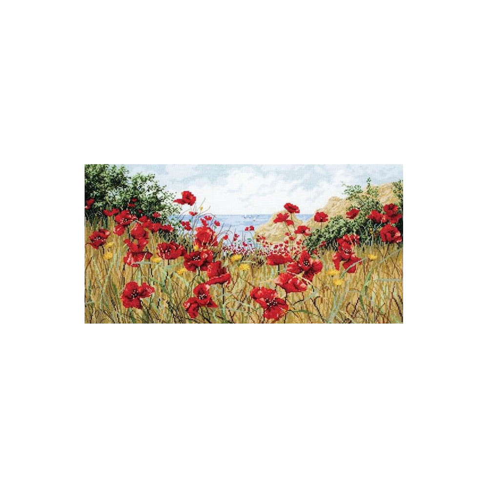 Набор для вышивания крестом Anchor Maia Clifftop Poppies (Маки на побережье) APC940 Набор для вышивания крестом Anchor Maia Clifftop Poppies (Маки на побережье) APC940
