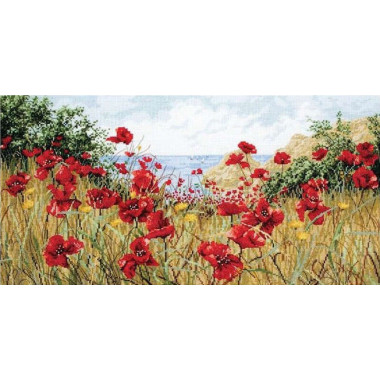Набор для вышивания крестом Anchor Maia Clifftop Poppies (Маки на побережье) APC940