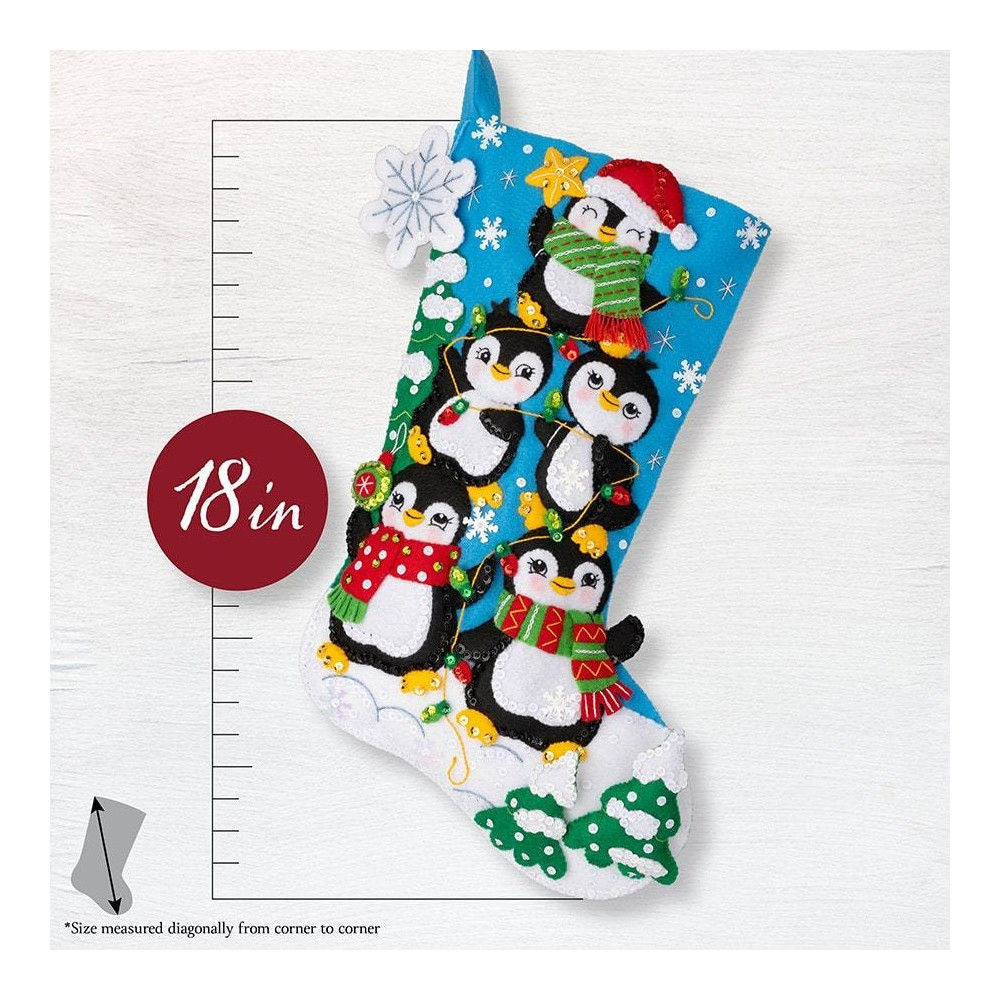 Bucilla ® Seasonal - Felt - Stocking Kits - Penguin Tree Trimming - 89598E
