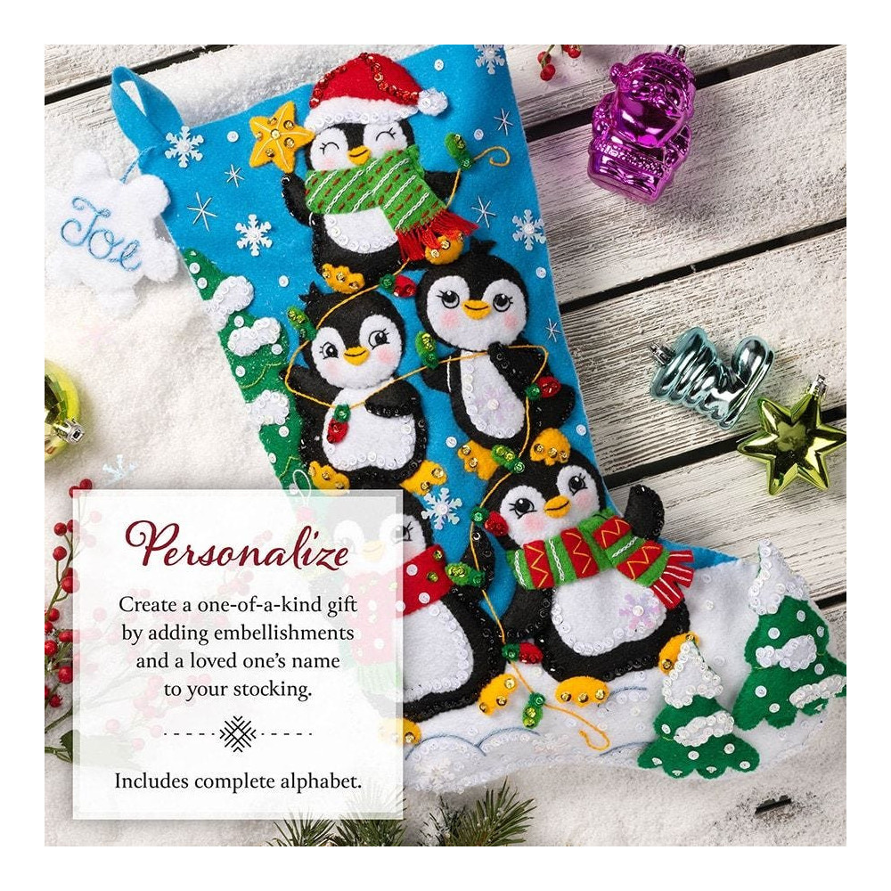 Bucilla ® Seasonal - Felt - Stocking Kits - Penguin Tree Trimming - 89598E