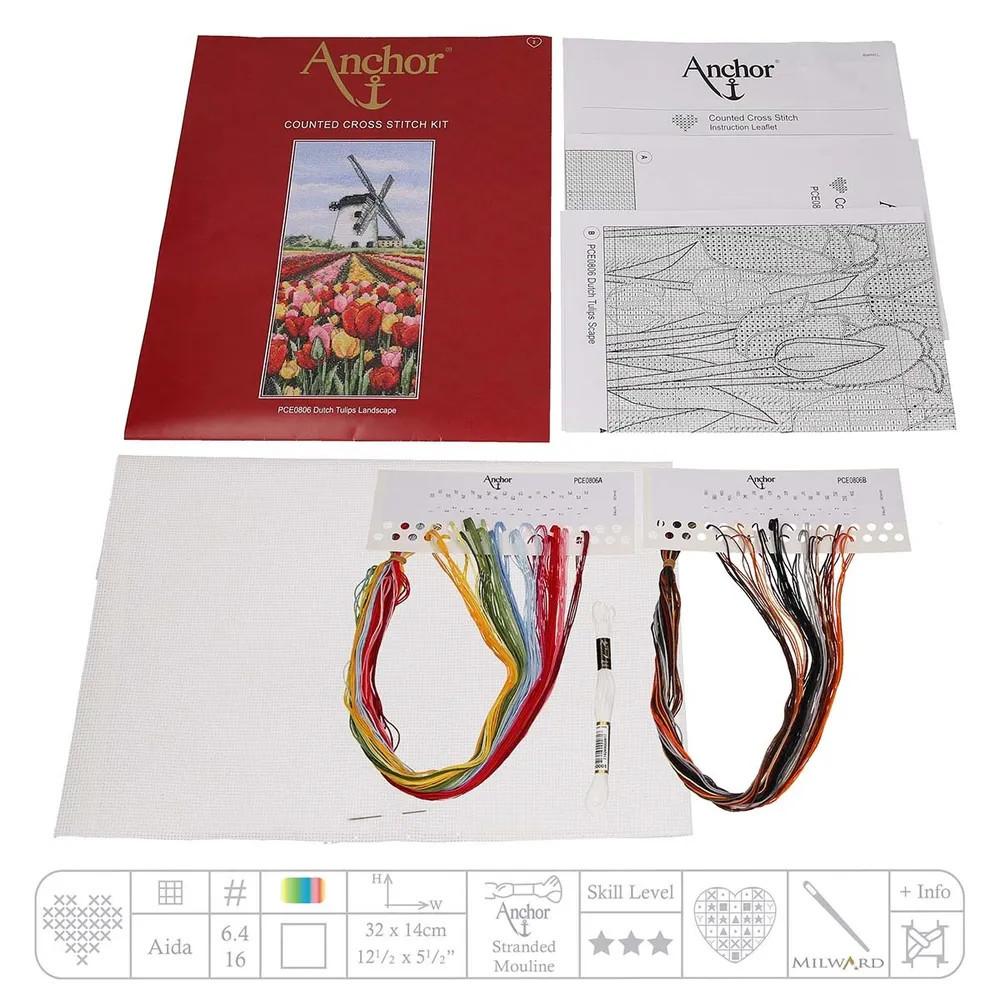 Anchor Dutch Tulips Cross Stitch Kit PCE0806