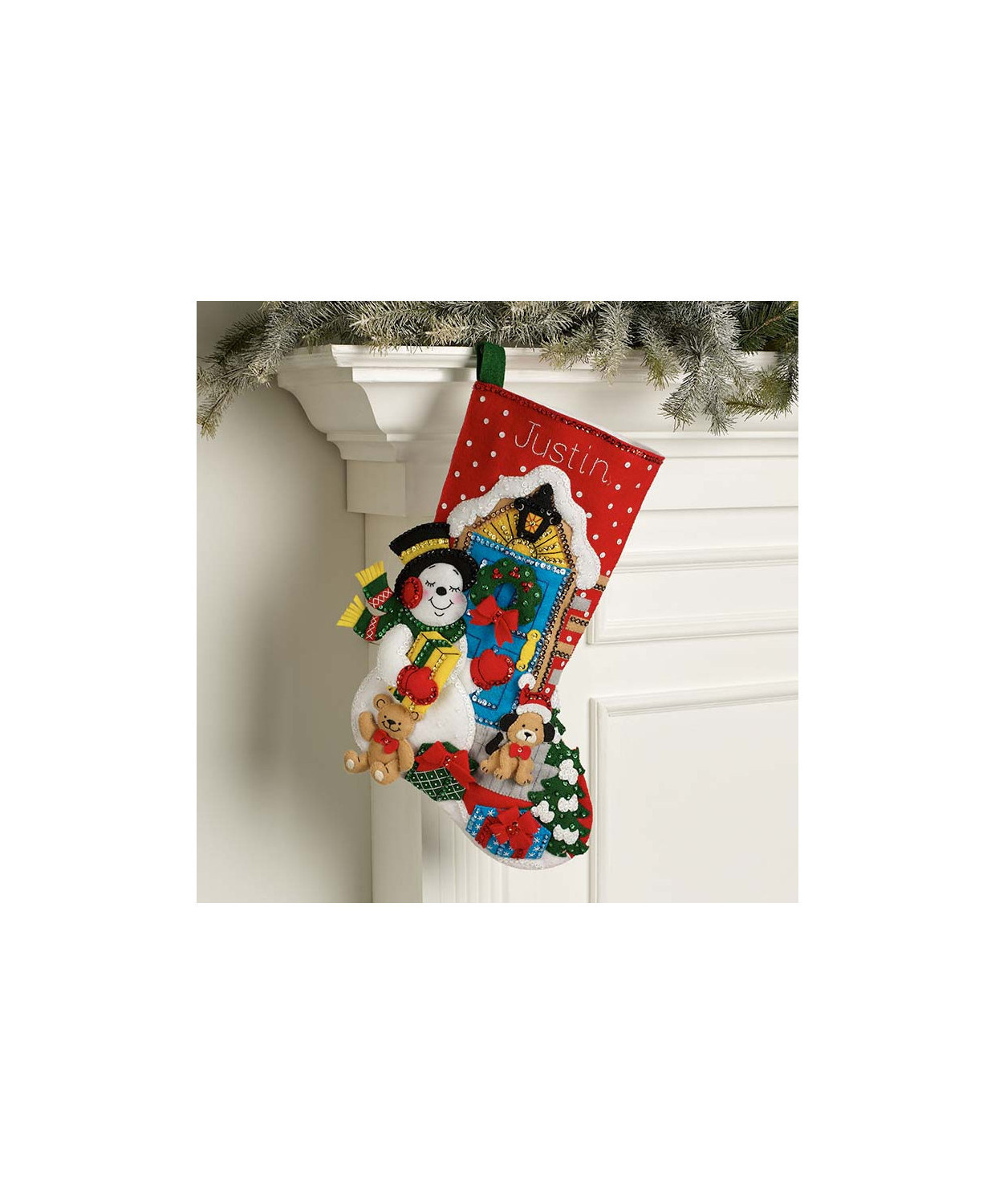 Набор для фетровой аппликации Bucilla - Stocking Kits - Gifting Snowman - 89533E