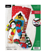 Набор для фетровой аппликации Bucilla - Stocking Kits - Gifting Snowman - 89533E