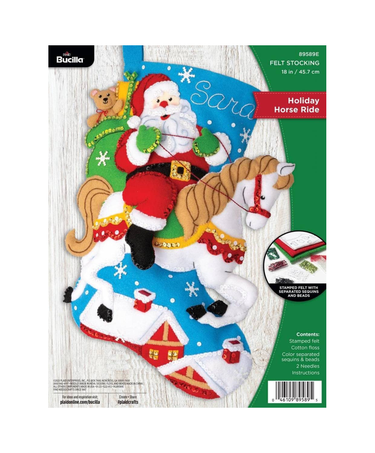 Bucilla ® Seasonal - Felt - Stocking Kits - Holiday Horse Ride 89589E