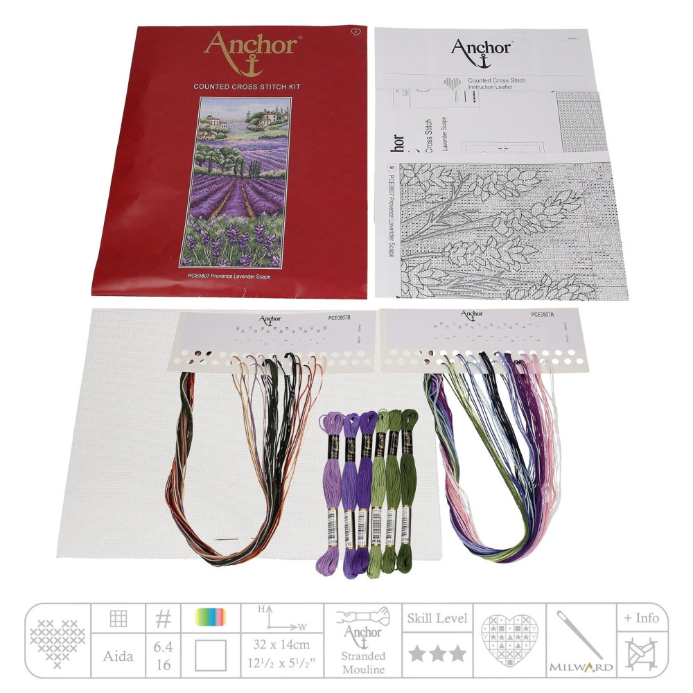 Anchor Provence Lavender Cross Stitch Kit PCE0807