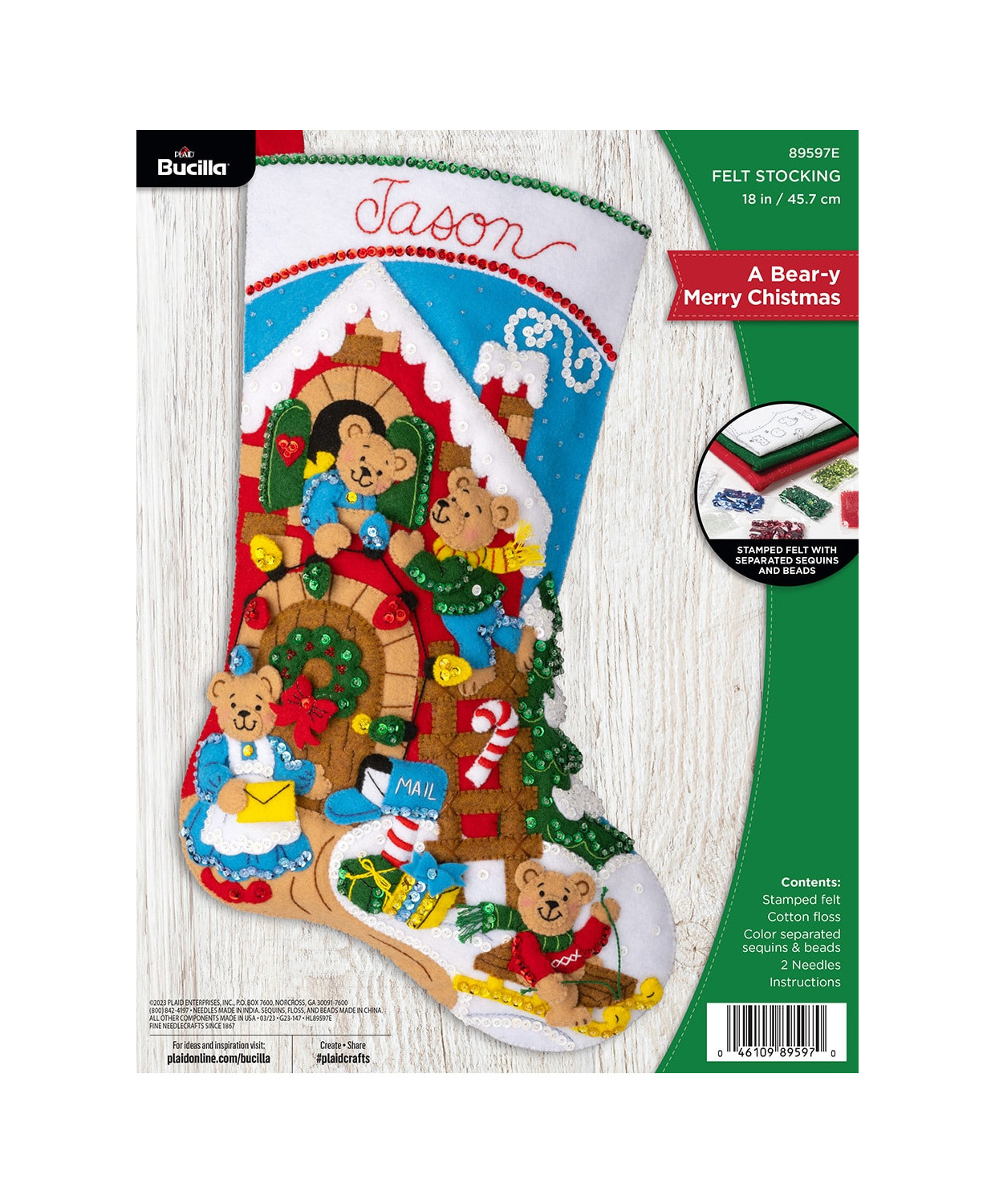 Bucilla ® Seasonal - Felt - Stocking Kits - A Bear-y Merry Christmas 89597E