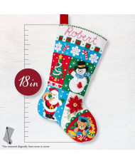 Набор для фетровой аппликации Bucilla  Seasonal - Felt - Stocking Kits - Holiday Patchwork - 89604E