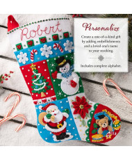 Набір для фетрової аплікації Bucilla  Seasonal - Felt - Stocking Kits - Holiday Patchwork - 89604E