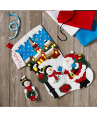 Набор для фетровой аппликации Bucilla  Seasonal -Felt - Stocking Kits - Christmas Village - 86818