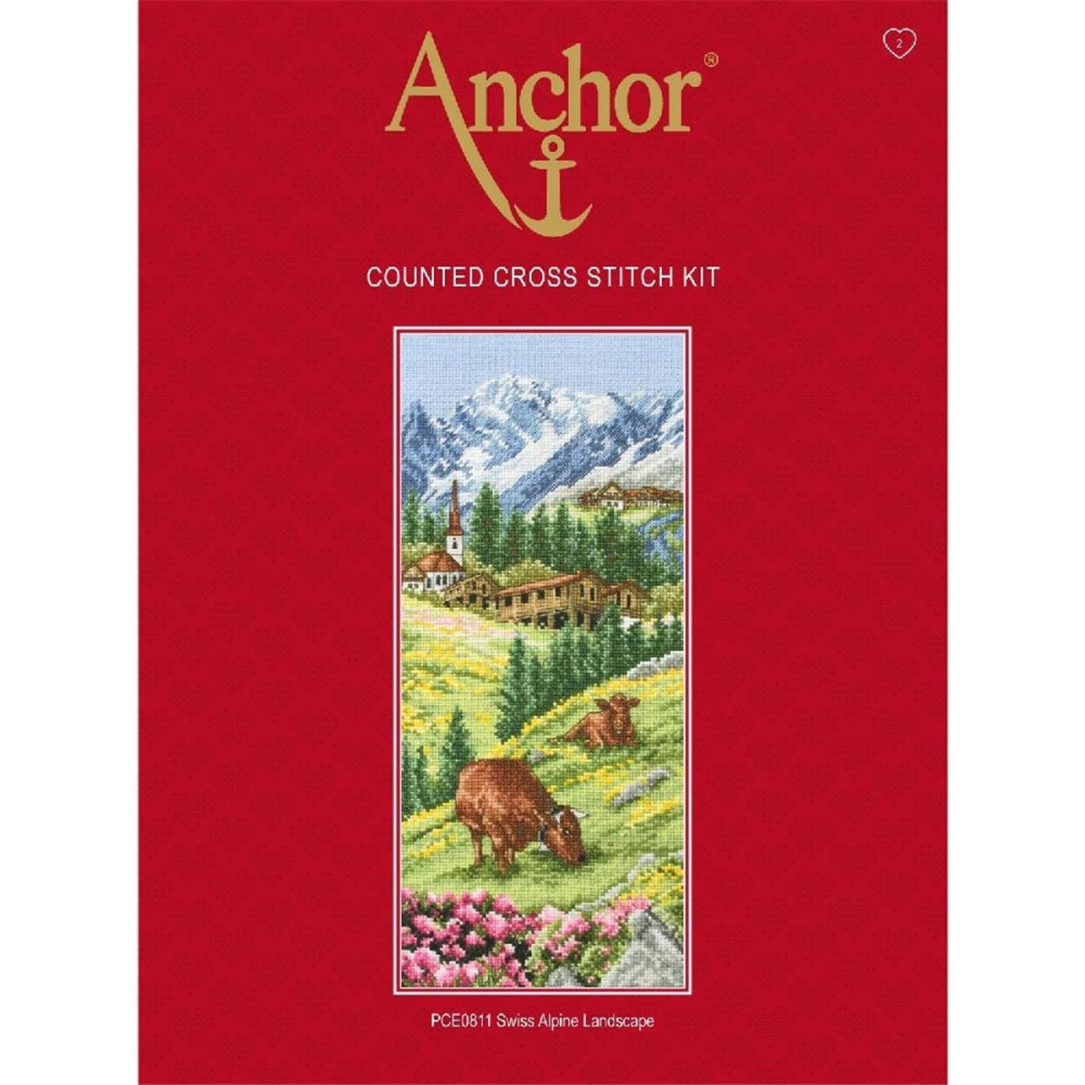 Набор для вышивания крестом Anchor Swiss Alpine Landscape (Швейцарские Альпы) PCE0811