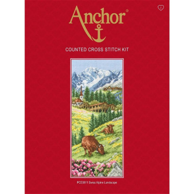 Набор для вышивания крестом Anchor Swiss Alpine Landscape (Швейцарские Альпы) PCE0811