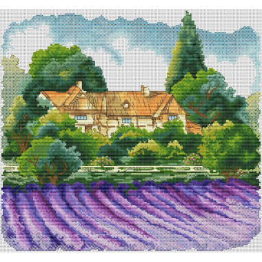 Cross Stitch Kit - Lavender Waves Iris Design 05209