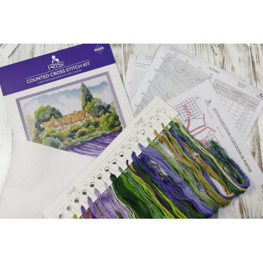 Cross Stitch Kit - Lavender Waves Iris Design 05209
