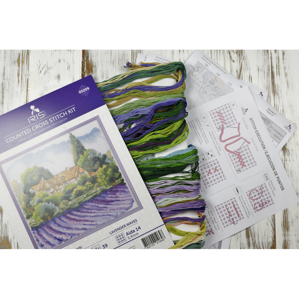 Cross Stitch Kit - Lavender Waves Iris Design 05209
