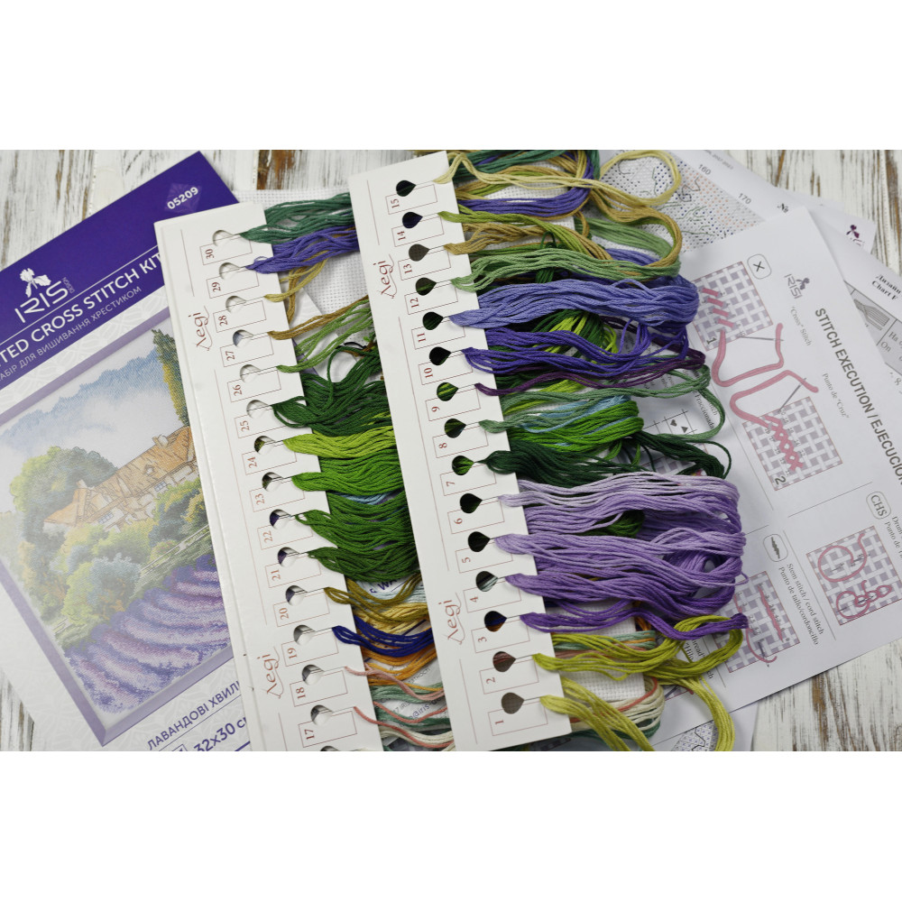 Cross Stitch Kit - Lavender Waves Iris Design 05209